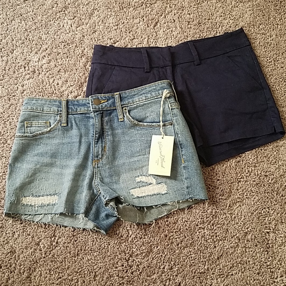 Blue and denim shorts